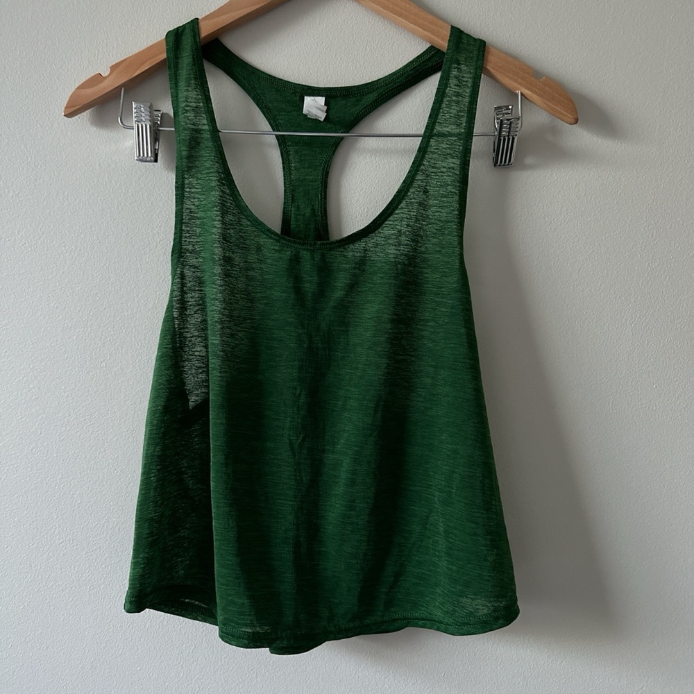 Offline Deep Green Women's Cropped Racerback Tank Top Size Small